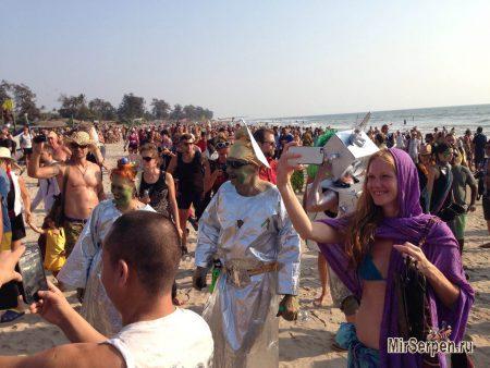Карнавал фриков 2015 год, пляж Арамболь, Северный Гоа, Индия