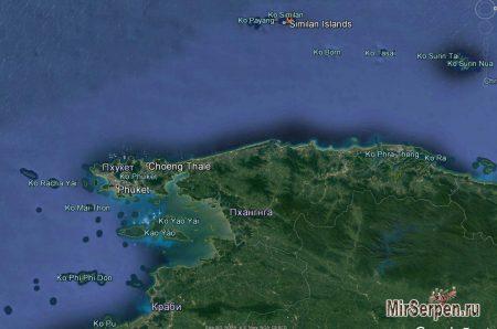 Карта Пхукета и ближайших островов Карта Пхукета и ближайших островов