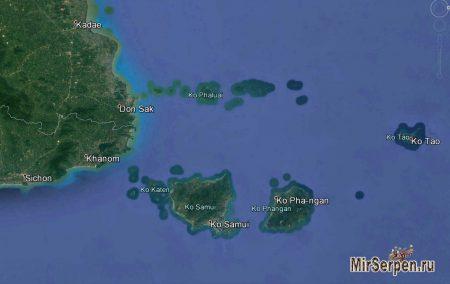 Карта острова Самуй и ближайших островов